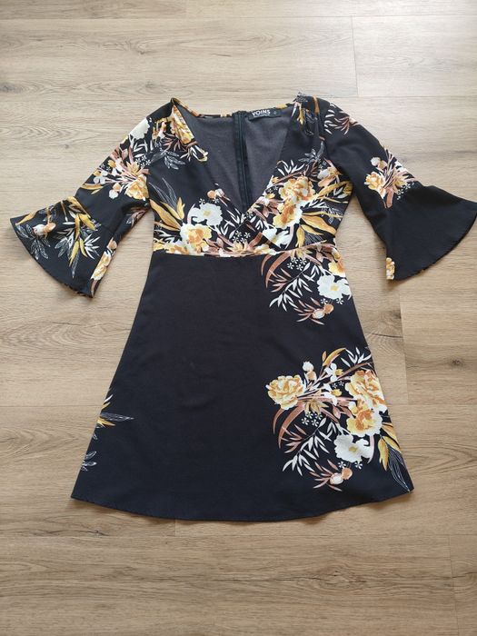Sukienka kimono w żółte kwiaty