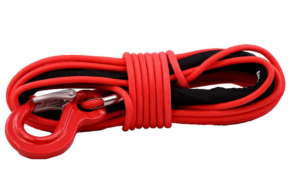 Lina syntetyczna W OPLOCIE 8MMX28M syntetyk do wyciągarki HAK KAUSZKA