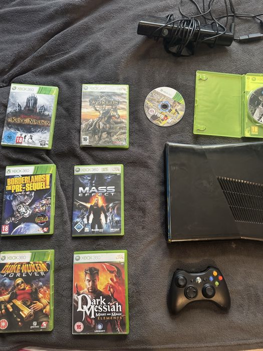 Xbox 360 slim + 8 gier pad i kinect