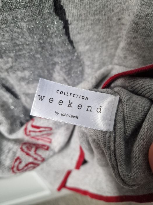 Swiateczny sweter by John Levis Lewis L święty Mikołaj buldog francusk