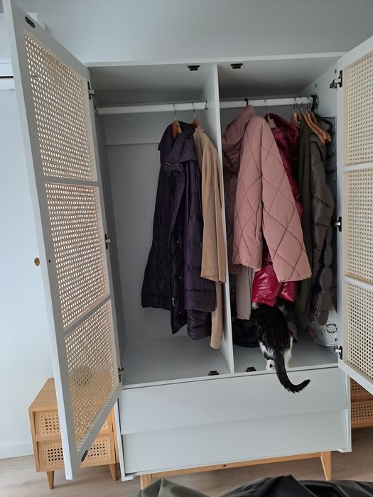 Guarda Roupa branco e rattan