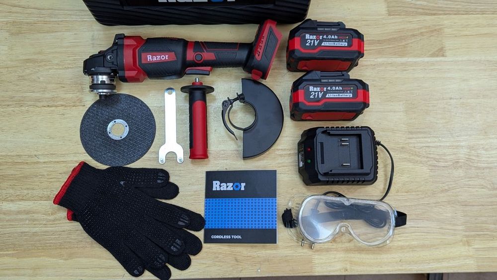 2акб High 4.0Ah+Болгарка Аккумуляторная +Очки+Кейс Подсветка Рег.об.