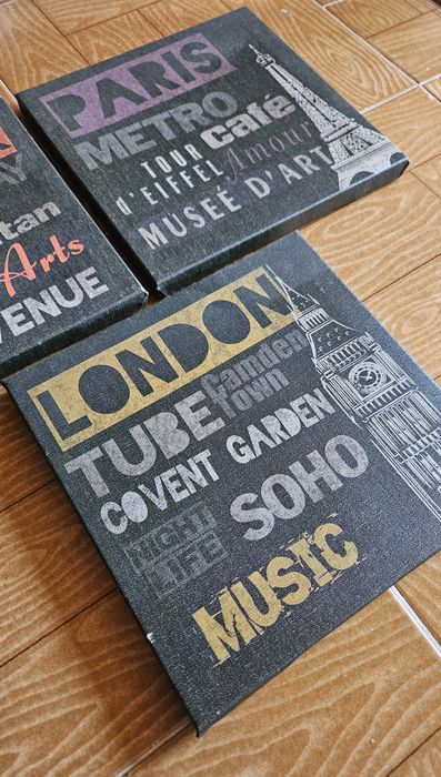 3 Quadros Decorativos Tema 3 Cidades