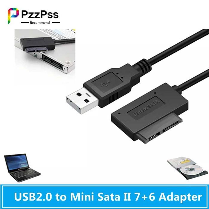 адаптер конвертер USB to Mini Sata для підключення CD/DVD ROM