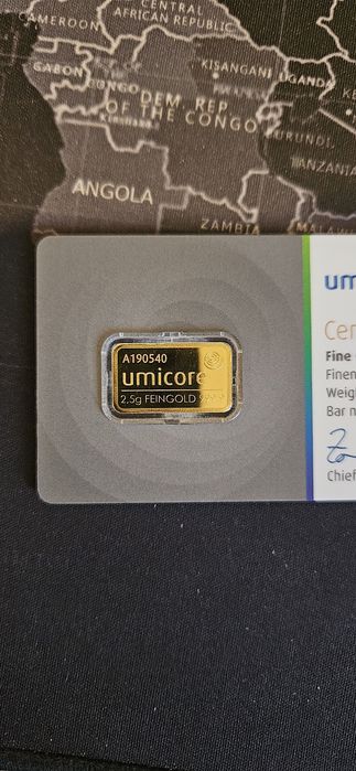 Barra de Ouro 2.5 gramas Umicore