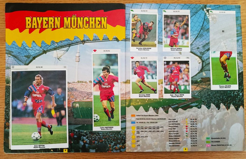 Caderneta SL Italy (no Panini) Eurocaps Stars Parade 94-95