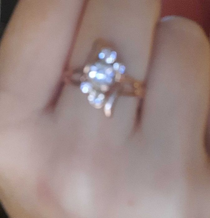 Zloty pierscionek apart stal chirurgiczna 18k cyrkonie regulowany