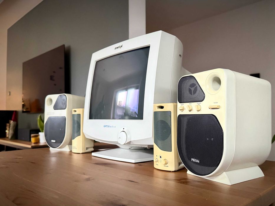 Primax Soundstorm 120W stare głośniki komputerowe stereo retro