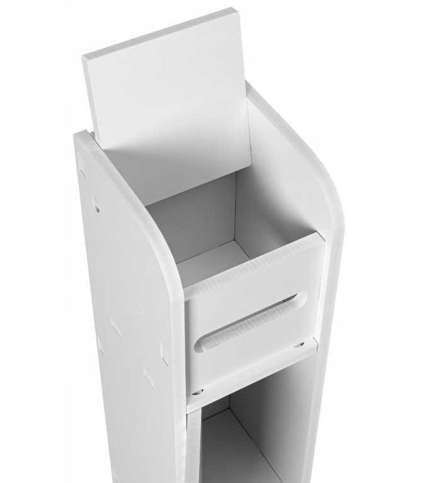 Szafka Regał Póła Łazienkowa Stojąca Ażurowa Półka na Papier Biały