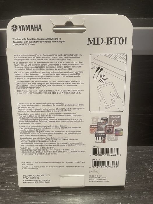 Adaptador Bluetooth Wireless MIDI  para teclados Korg/Yamaha e outros