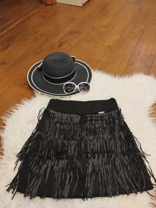 Spódniczka z frędzelkami do tańca latino na treningi taneczne r. XS