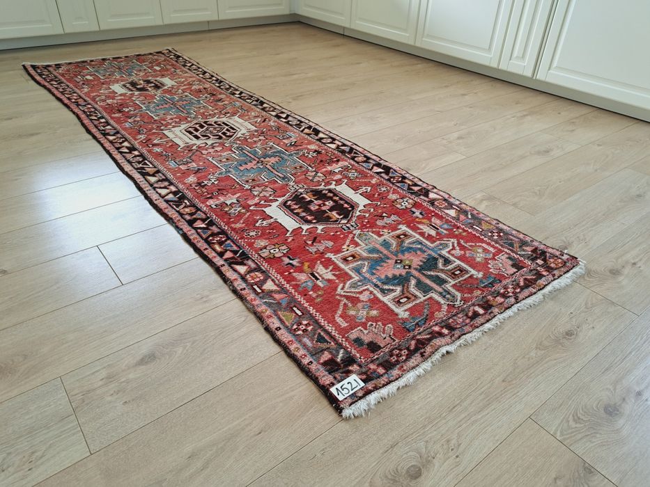 Unikalny perski ręcznie tk wełniany chodnik Hamadan lata 40ste 80x260