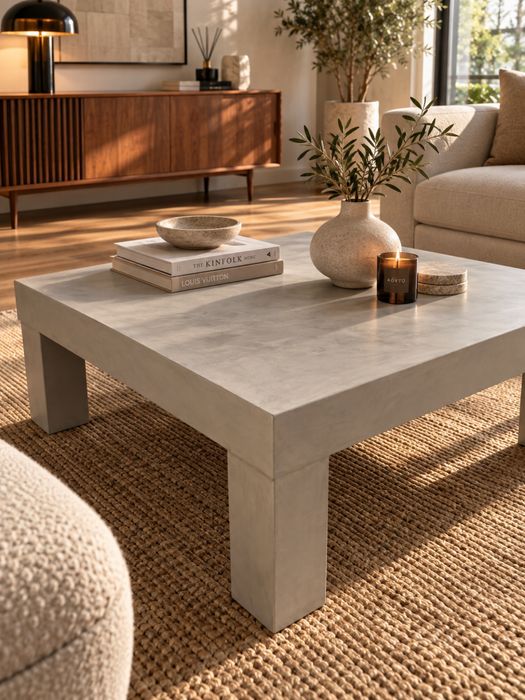 Mesa de centro em microcimento