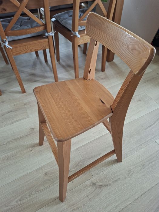 Stół drewniany sosnowy Ikea Stornäs plus 5 krzeseł Ingolf