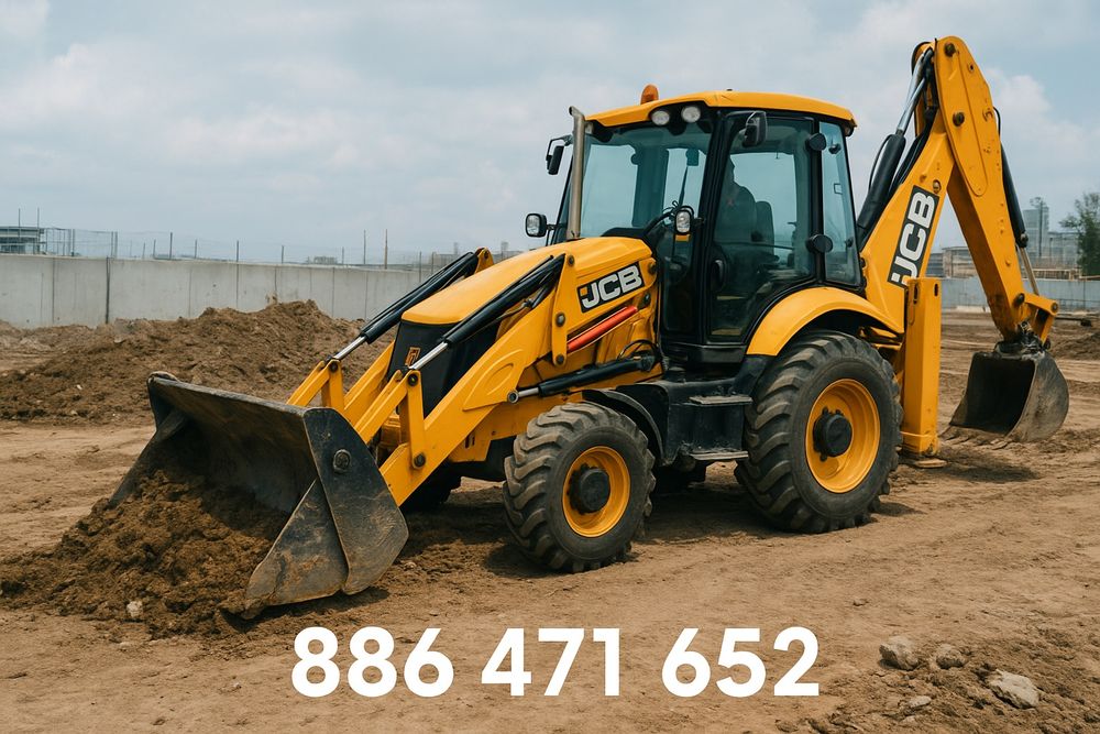 Usługi Koparkoładowarką, Minikoparką, Prace ziemne, Transport wywrotką