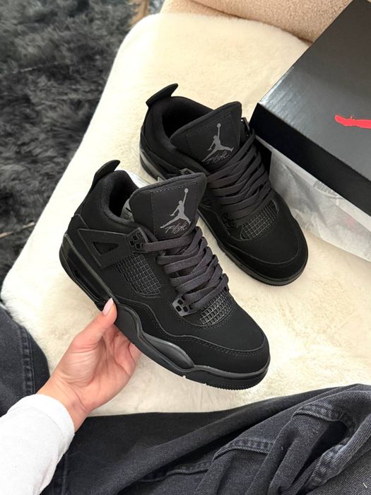 Кросівки Jordan 4 Black Cat | чорні джордан | нові