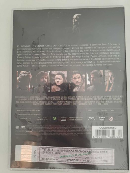 DVD "Guerra dos Tronos", Série 7, Disco 1