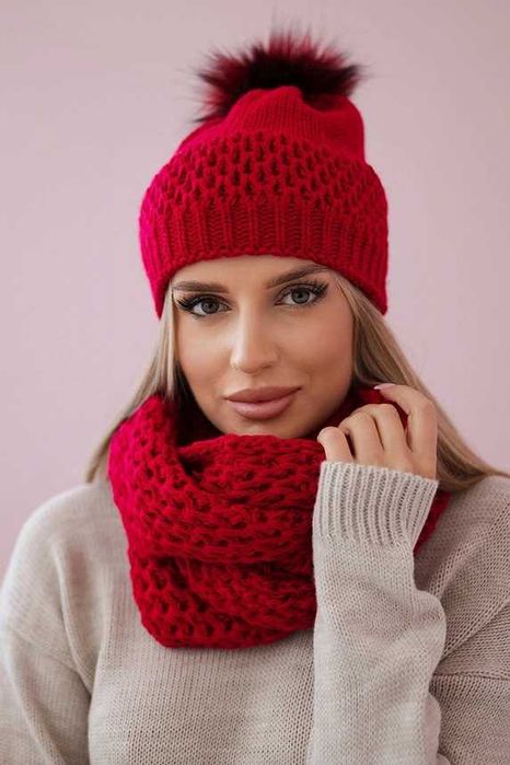 Zimowe komplety damskie czapka komin polska produkcja PLK4