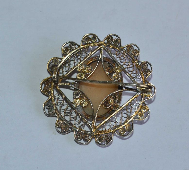 Anfinete Camafeu Antigo Em Prata