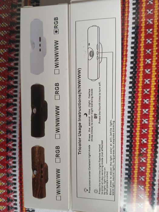 Світильник з датчиком руху, нічник на стіну, ліхтар