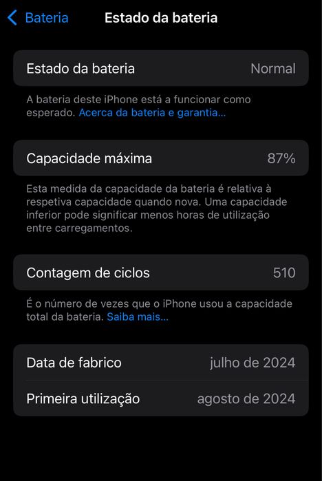 Iphone 15 preto otimo estado