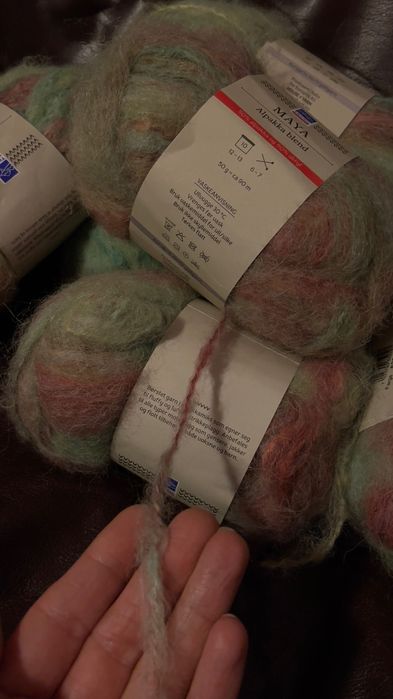 Якісна мультиколор вʼязальна пряжа нитка Maya Норвегія альпака акрил