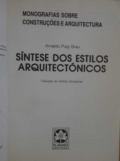 Síntese dos Estilos Arquitectónicos de Arnaldo Puig Grau