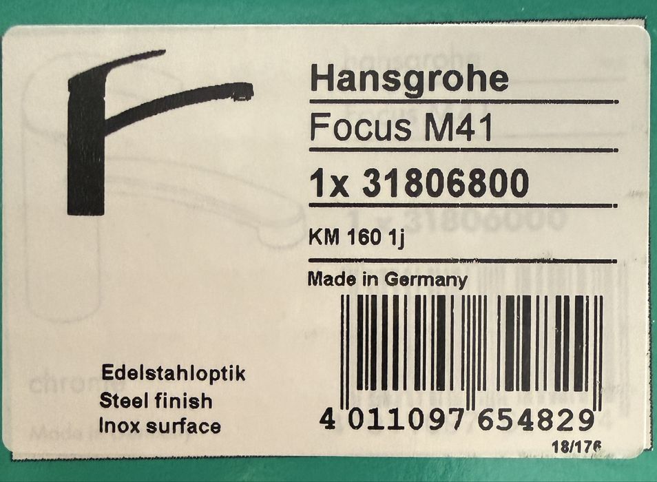 Bateria kuchenna stojąca satynowa hansgrohe
