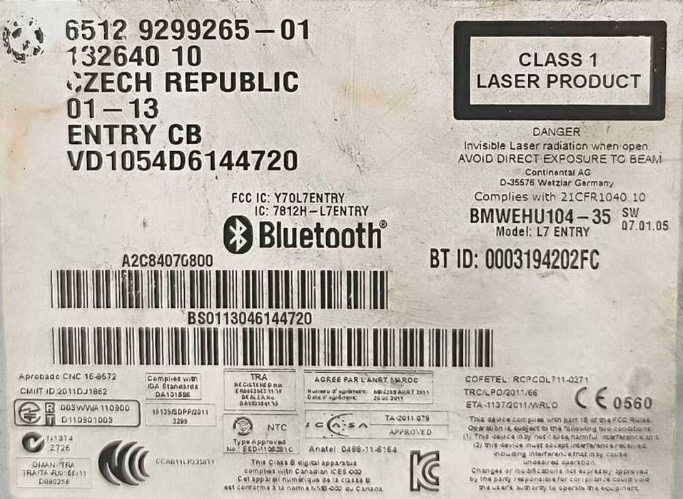 Rádio / Auto Rádio 13264010 - BMW 1