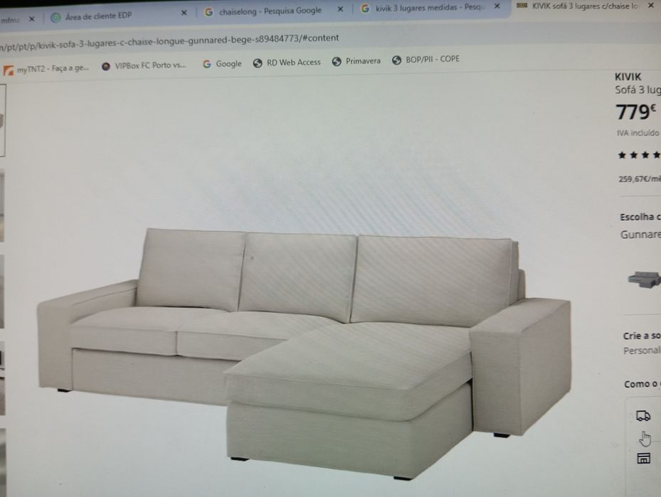 Sofá com chaiselong