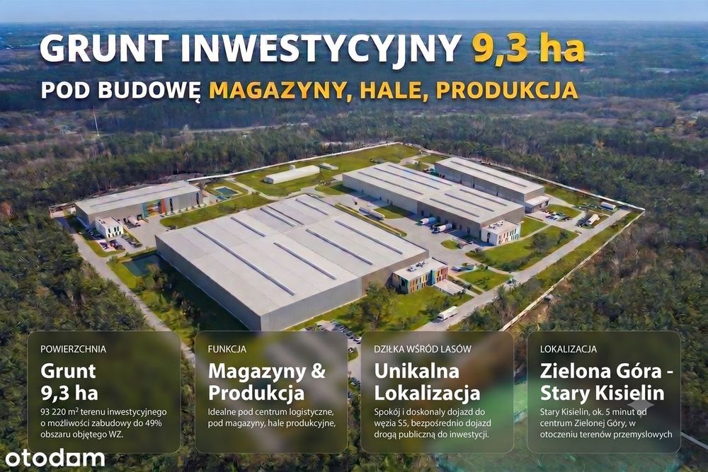 Grunt Inwestycyjny 9,32 Ha Z Decyzją Wz – Stary Kisielin, Zielona Góra