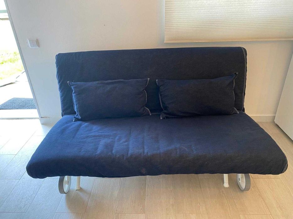 Sofá-cama 2 lugares (IKEA / PS LEVOS) Vansta azul escuro