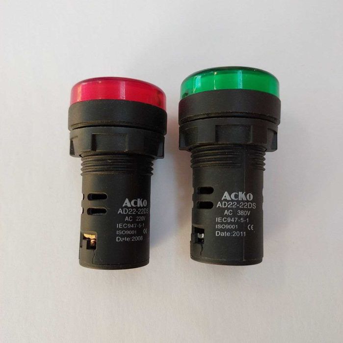 Светосигнальная арматура AD22-22DS зеленая/красная 220V АС АскоУкрем