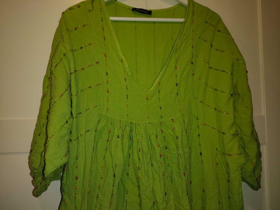 Lniana, włoska suknia, plus size