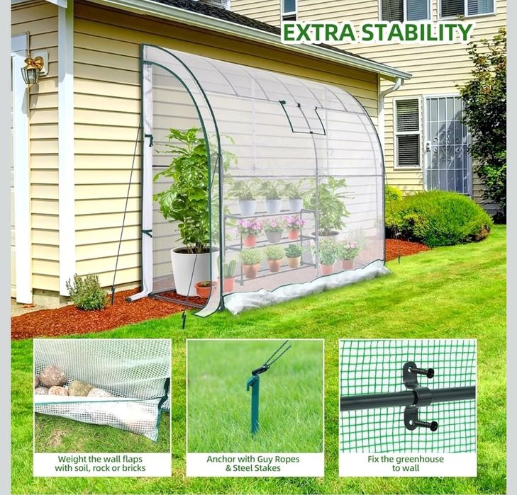 Szklarnia z 3 półkami: przenośna szklarnia ścienna Ohuhu