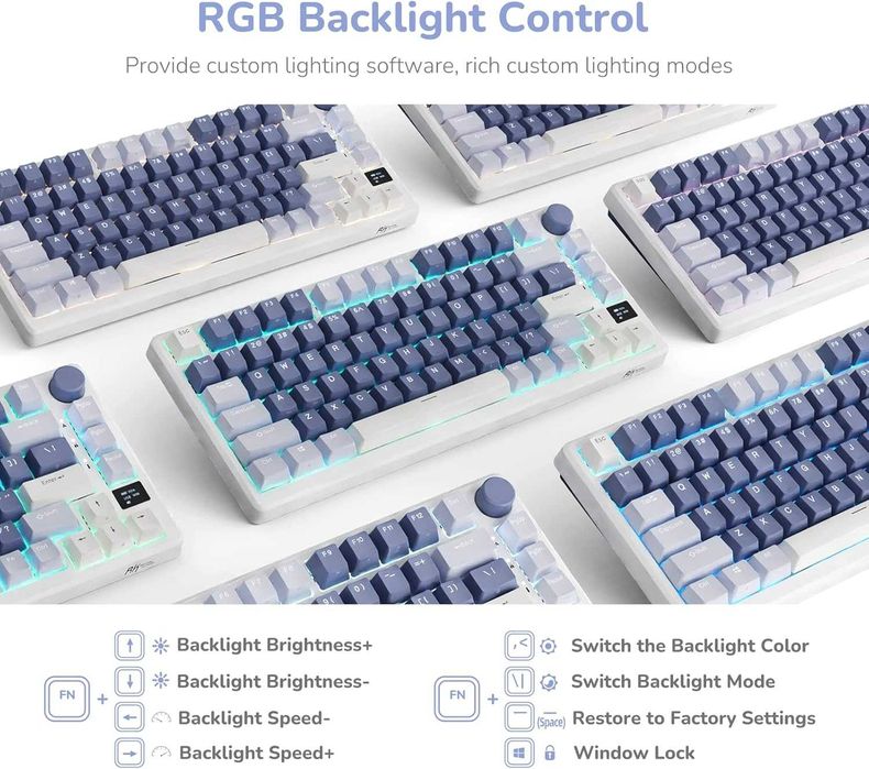 Klawiatura gaimingowa mechaniczna ROYAL KLUDGE RKM75 DE RGB RED Switch