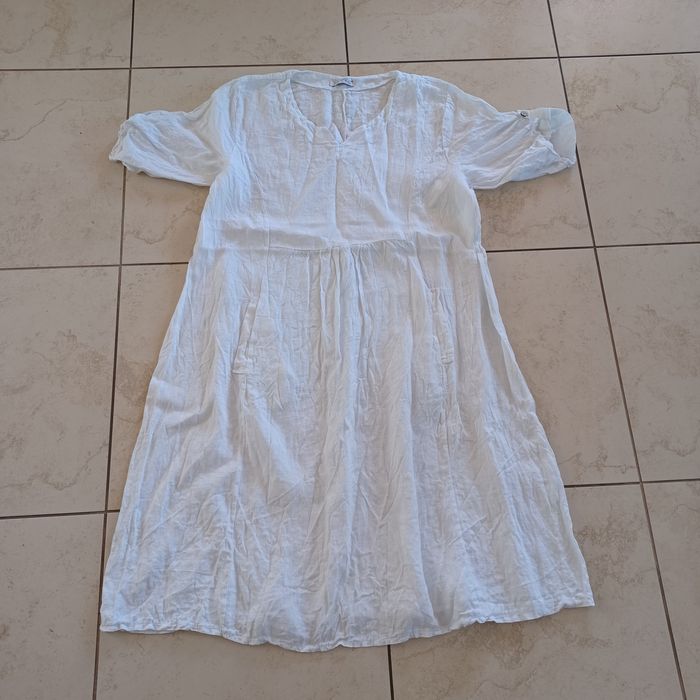 Sukienka wloska 100% len z kieszeniami XL/50