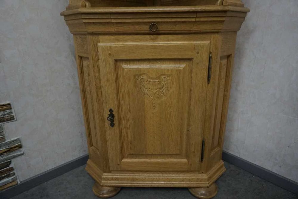 Witryna Narożna z Litego Dębu Jasna Naturalna 61/61 cm   (P-1384)