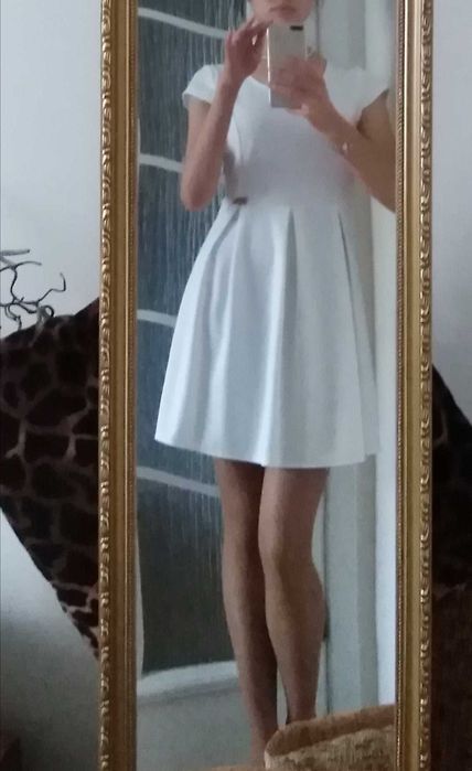 Biała sukienka z plisami tenis style white dress Balerina pleated dres