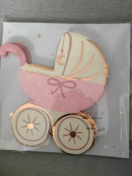 zestaw na baby shower: serwetki, ozdoby, zabawy