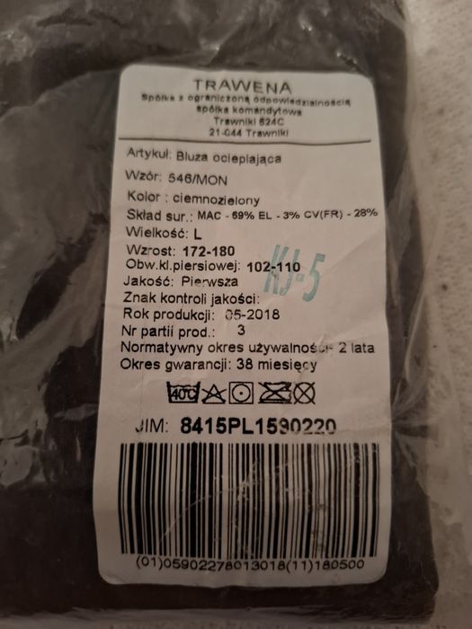 Bluza ocieplajaca MON rozmiar L.