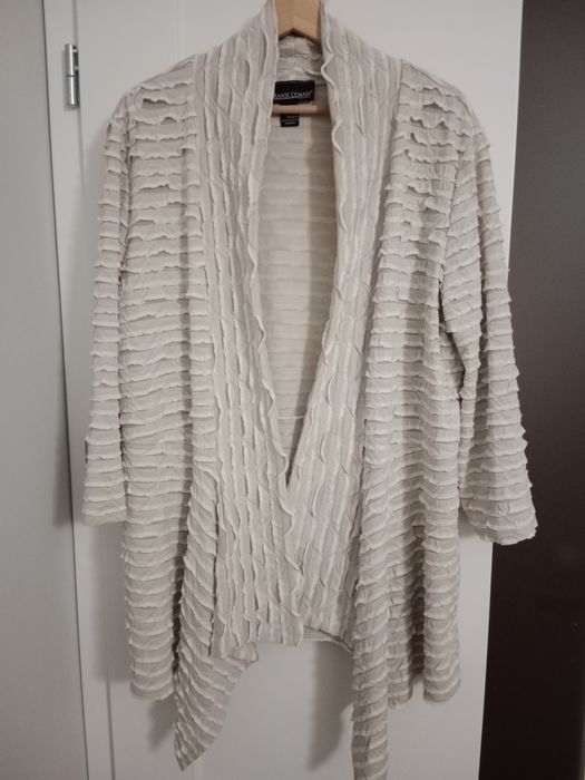 Kardigan narzutka beżowa tunika elegancka Frank Lyman rozm. 46 / 18
