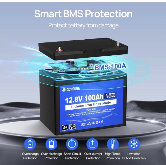 Акумулятор 100A/12 залізофосфат Bluetooth