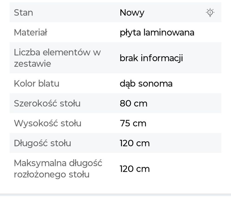 Sprzedam stół  dąb sonoma