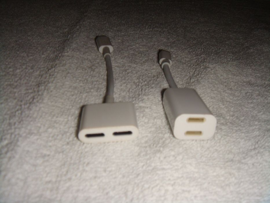 5 Adaptadores,fones Cabo Apple 2 Em 1 Lightning+USB-C-Jack 3.5mm