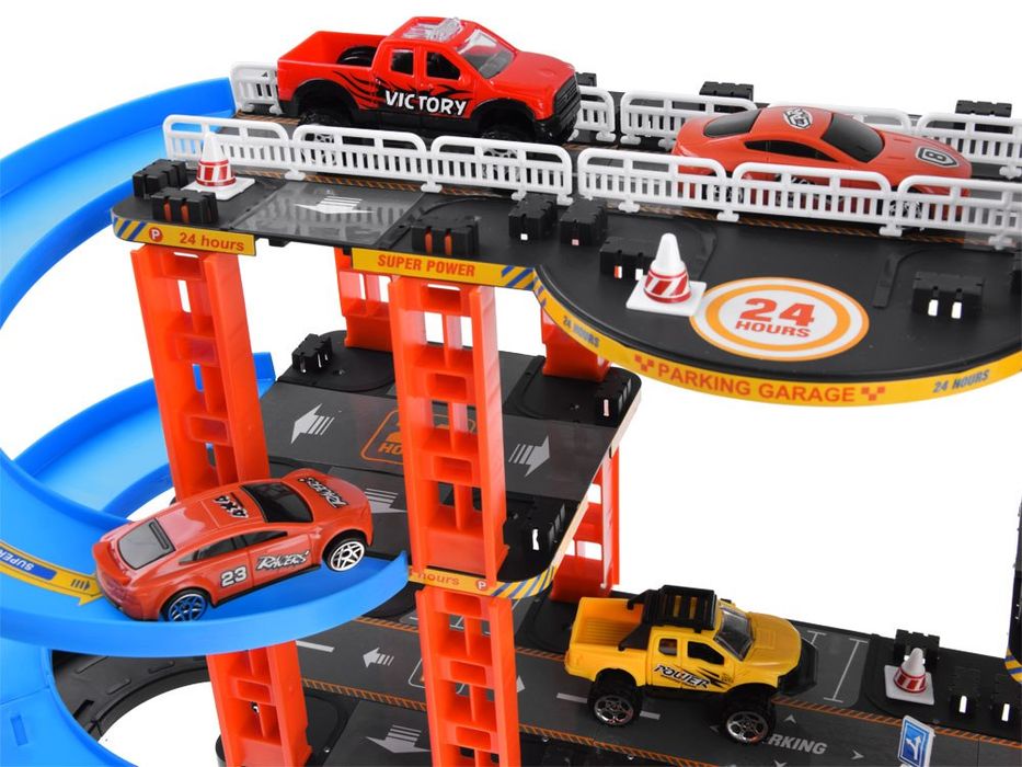 Piętrowy Parking + winda trasy dla autek ZA4753 graż resoraki