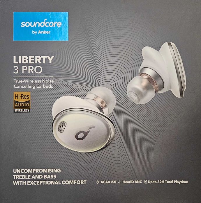 Słuchawki BT Soundcore LIBERTY 3 PRO Białe, komplet, stan jak NOWE