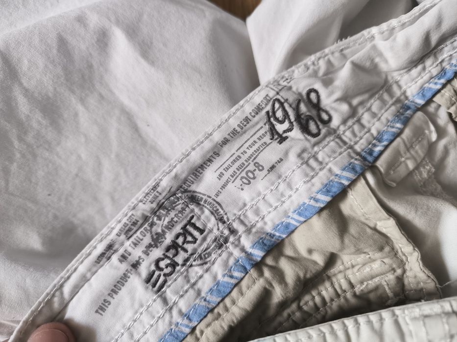 Esprit szorty męskie cargo W33 białe bawełna