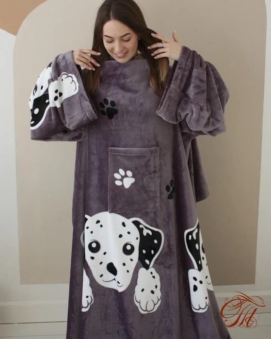 !!!Плед флисовый с рукавами и карманом на Подарок!