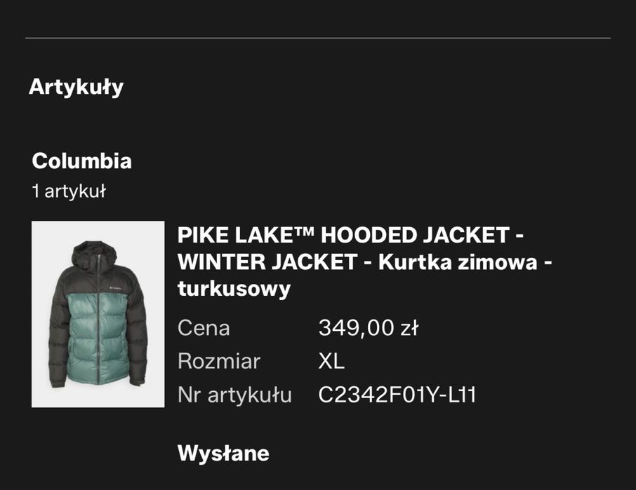 Kurtka puchowa bardzo ciepla marki Columbia